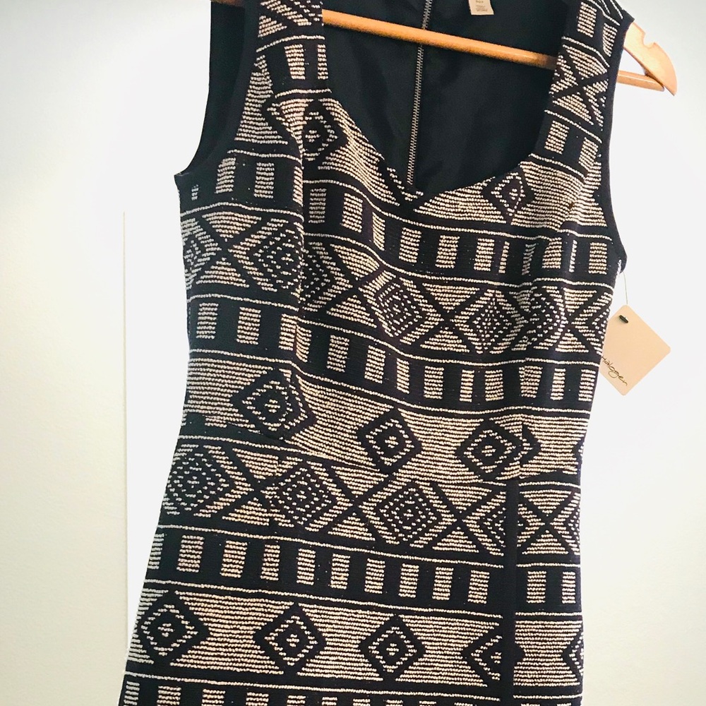 Halogen Navy & White Knit Dress with Wrap Skirt